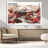 32352074-MGV-CV-36X24-Japanese Landscape Wall Art – Mount Fuji River Canvas Print, Modern Asian Inspired Nature Decor for Living Room, Bedroom, Office
