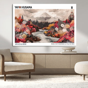 32352074-MGV-CV-36X24-Japanese Landscape Wall Art – Mount Fuji River Canvas Print, Modern Asian Inspired Nature Decor for Living Room, Bedroom, Office