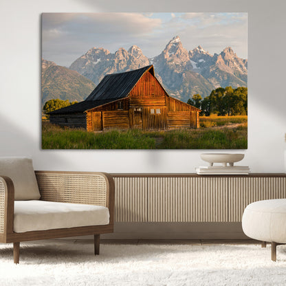31771014-MGV-CV-36X24-Rustic Barn Wall Art Canvas Print, Framed Western Landscape Art Picture Print, Farmhouse Style Perfect Rustic Farmhouse Decor