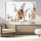 17019393-MGV-CV-36X24-Pampas Grass Wall Art Canvas Print, Framed Neutral Tones Art Picture Print, Minimalist Nature Perfect Boho Minimalist Decor