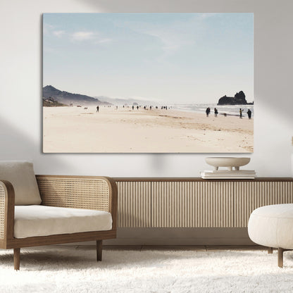 28307820-MGV-CV-36X24-Minimalist Beach Wall Art Canvas Print, Framed Coastal Serenity Art Picture Print, Soft Sand Perfect Modern Coastal Decor Artwork
