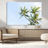 54719115-MGV-CV-36X24-Palm Trees Wall Art Canvas Print, Framed Tropical Aesthetic Art Picture Print, Coastal Serenity Perfect Tropical Minimalist Decor