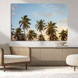 99033771-MGV-CV-36X24-Palm Trees Wall Art Canvas Print, Framed Tropical Vibes Art Picture Print, Coastal Sunset Perfect Coastal Boho Decor Artwork