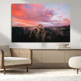 32786115-MGV-CV-36X24-Half Dome Wall Art Canvas Print, Framed Yosemite National Park Art Picture Print, Dramatic Sunset Perfect Adventurous Wilderness