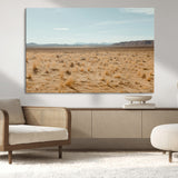 55918919-MGV-CV-36X24-Desert Landscape Wall Art – Golden Grass Plains and Mountain Horizon Canvas Print, Southwest Nature Photography Decor for Living