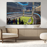 41816511-MGV-CV-36X24-Chicago Dome Stadium Wall Art – Futuristic Football Arena Canvas Print, Modern Sports Fan Decor for Man Cave, Office, Bar, or