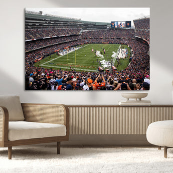 18347149-MGV-CV-36X24-Soldier Field Wall Art – Chicago Bears Football Stadium Canvas Print, Game Day Sports Decor for Man Cave, Bar, Office, or Living