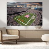 98106777-MGV-CV-36X24-Soldier Field Wall Art – Chicago Bears Stadium Canvas Print with American Flag, Game Day Football Decor for Man Cave, Bar, or