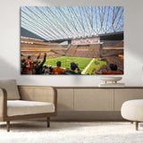 81960112-MGV-CV-36X24-Futuristic Football Stadium Wall Art – Modern Dome Arena Canvas Print, Chicago Bears Concept Design Sports Decor for Man Cave or