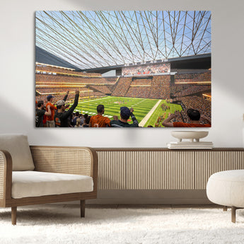 81960112-MGV-CV-36X24-Futuristic Football Stadium Wall Art – Modern Dome Arena Canvas Print, Chicago Bears Concept Design Sports Decor for Man Cave or
