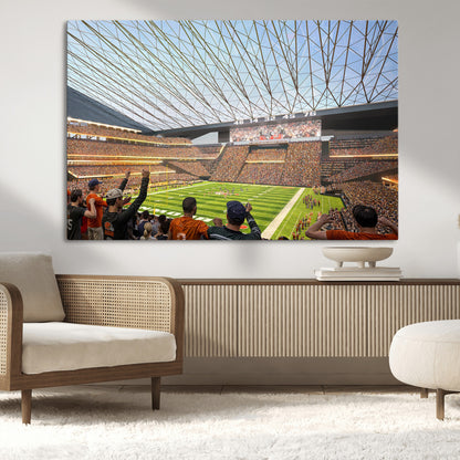 81960112-MGV-CV-36X24-Futuristic Football Stadium Wall Art – Modern Dome Arena Canvas Print, Chicago Bears Concept Design Sports Decor for Man Cave or