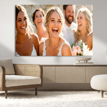 CSTM912-MGV-CV-36X24-Framed Wedding Canvas Print - Custom Wall Art Keepsake for Couples, Elegant Home Decoration Gift, Create Your Own Photo Canvas