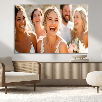 CSTM912-MGV-CV-36X24-Framed Wedding Canvas Print - Custom Wall Art Keepsake for Couples, Elegant Home Decoration Gift, Create Your Own Photo Canvas