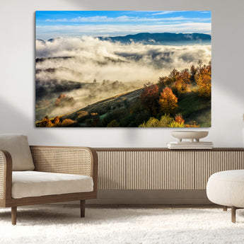 21551192-MGV-CV-36X24-Landscape Wall Art – Autumn Mountain View Canvas Print, Scenic Nature Photography Decor for Bedroom, Living Room, Office, Cabin or