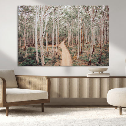 24760563-MGV-CV-36X24-Forest Wall Art – Tranquil Woodland Path Canvas Print, Scenic Nature Photography Decor for Bedroom, Living Room, Office, Cabin or