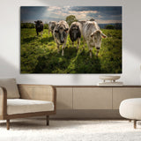 67277447-MGV-CV-36X24-Farmhouse Wall Art – Herd of Cows Canvas Print, Rustic Country Pasture Photography Decor for Bedroom, Living Room, Office, Ranch,