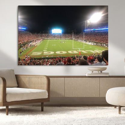 16230786-MGV-CV-36X24-Sanford Stadium Wall Art – Georgia Bulldogs Football Night Game Canvas Print, College Sports Decor for Man Cave, Bar, Office, or