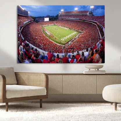 10244378-MGV-CV-36X24-Sanford Stadium Wall Art – Panoramic Georgia Bulldogs Day Game Football Canvas Print, Game Day Crowd Sports Decor for Office, Man