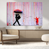 69505-MGV-CV-36X24-Graffiti Girl Wall Art Canvas Print, Framed Urban Contrast Art Picture Print, Vibrant Graffiti Perfect Urban Pop Decor Artwork