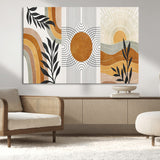 32359-MGV-CV-36X24-Modern Sun Wall Art Canvas Print, Framed Retro Horizon Art Picture Print, Sunburst Design Perfect Mid Century Boho Decor Artwork