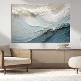 53646-MGV-CV-36X24-Ocean Wave Wall Art Canvas Print, Framed Textured Seascape Art Picture Print, Modern Ocean Perfect Minimal Coastal 2/2 Decor