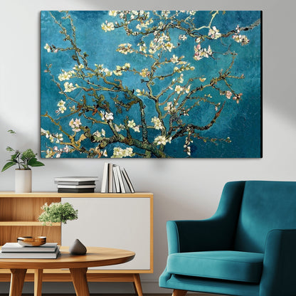 91714-MGV-CV-36X24-Almond Blossoms Wall Art – Handcrafted Van Gogh Inspired Floral Canvas Print, Beautiful Nature Decor for Living Room, Bedroom, or