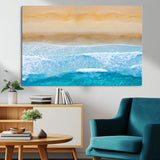 43046-MGV-CV-36X24-Aerial Beach Wall Art – Serene Ocean Waves & Sandy Shore Canvas Print, Coastal Home Decor for Living Room, Bedroom or Office