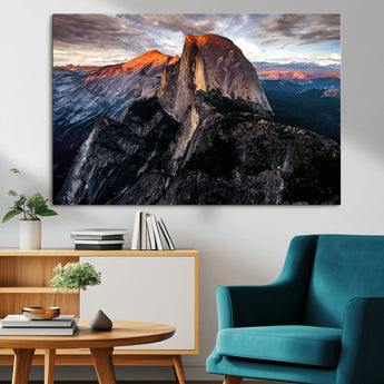31332-MGV-CV-36X24-Mountain Landscape Wall Art – Majestic Sunset Rock Formation Canvas Print, Nature Scenic Decor for Living Room, Office, Cabin or