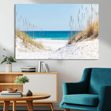 58498-MGV-CV-36X24-White Sandy Beach Wall Art – Panoramic Coastal Canvas Print, Ocean View Decor for Living Room, Bedroom, Office, Relaxing Seaside