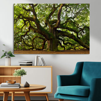 29407-MGV-CV-36X24-Ancient Oak Tree Wall Art – Majestic Nature Canvas Print, Large Tree Photography Decor for Living Room or Office