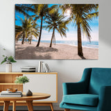 98175-MGV-CV-36X24-Tropical Palm Beach Wall Art – Relaxing Ocean Shore Canvas Print with Palm Trees, Coastal Summer Decor for Living Room, Bedroom or