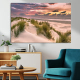 60570-MGV-CV-36X24-Beach Sunset Wall Art – Coastal Sand Dunes and Ocean Horizon Canvas Print, Tranquil Seascape Photography Decor for Living Room or