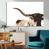 35866-MGV-CV-36X24-Texas Longhorn Wall Art – Rustic Western Bull Canvas Print, Farmhouse Animal Photography Decor for Living Room, Office, or Ranch
