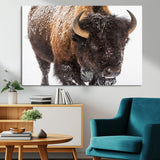 65605-MGV-CV-36X24-Snow Bison Wall Art – Close Up Buffalo Canvas Print, Rustic Western Wildlife Photography, Farmhouse Cabin Lodge Decor for Living