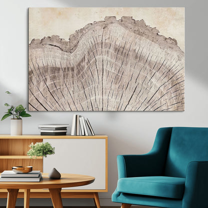 67528-MGV-CV-36X24-Wood Ring Wall Art Canvas Print, Framed Tree Ring Art Picture Print, Rustic Tree Ring Perfect Neutral Boho Decor Artwork