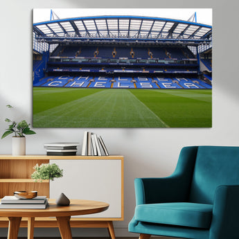 59508-MGV-CV-36X24-Chelsea Stadium Wall Art – Stamford Bridge Football Arena Canvas Print, Iconic Soccer Artwork for Living Room, Office, Game Room