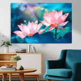32559-MGV-CV-36X24-Lotus Flower Wall Art – Pink Water Lily Canvas Print, Tranquil Nature Decor for Living Room, Bedroom or Meditation Space