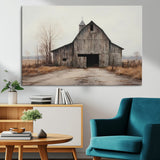 11602-MGV-CV-36X24-Old Barn Wall Art Canvas Print, Framed Rustic Barn Art Picture Print, Old Farmhouse Perfect Rustic Farmhouse Decor Artwork