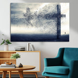 55718-MGV-CV-36X24-Surreal Cross Wall Art – Spiritual Faith Canvas Print, Abstract Christian Artwork with Modern Religious Symbol for Living Room,