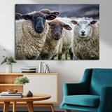 18418-MGV-CV-36X24-Sheep Wall Art Canvas Print, Framed Farmhouse Sheep Art Picture Print, Sheep Herd Perfect Rustic Farmhouse Decor Artwork