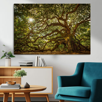 57983-MGV-CV-36X24-Angel Oak Tree Wall Art Canvas Print, Framed Oak Tree Art Picture Print, Angel Oak Perfect Rustic Nature Decor Artwork