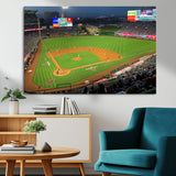 93707-MGV-CV-36X24-Los Angeles Stadium Wall Art Canvas Print, Framed Angel Stadium Field Art Picture Print, Anaheim Stadium Perfect Sports Room Decor