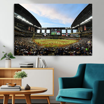 92672-MGV-CV-36X24-Chase Field Stadium Wall Art Canvas Print, Framed Arizona Stadium Art Picture Print, Chase Stadium Perfect Sports Room Decor