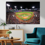 47365-MGV-CV-36X24-Fenway Park Stadium Wall Art Canvas Print, Framed Boston Baseball Stadium Art Picture Print, MLB Stadium Field Perfect Sport Room