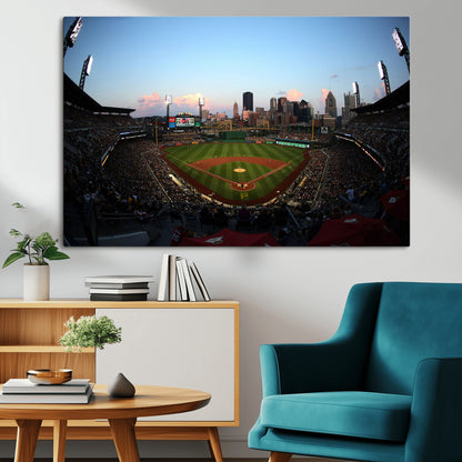 67670-MGV-CV-36X24-PNC Park Stadium Wall Art Canvas Print, Framed Pittsburgh Pirates Stadium Art Picture Print, PNC Park Field Perfect Sport Room
