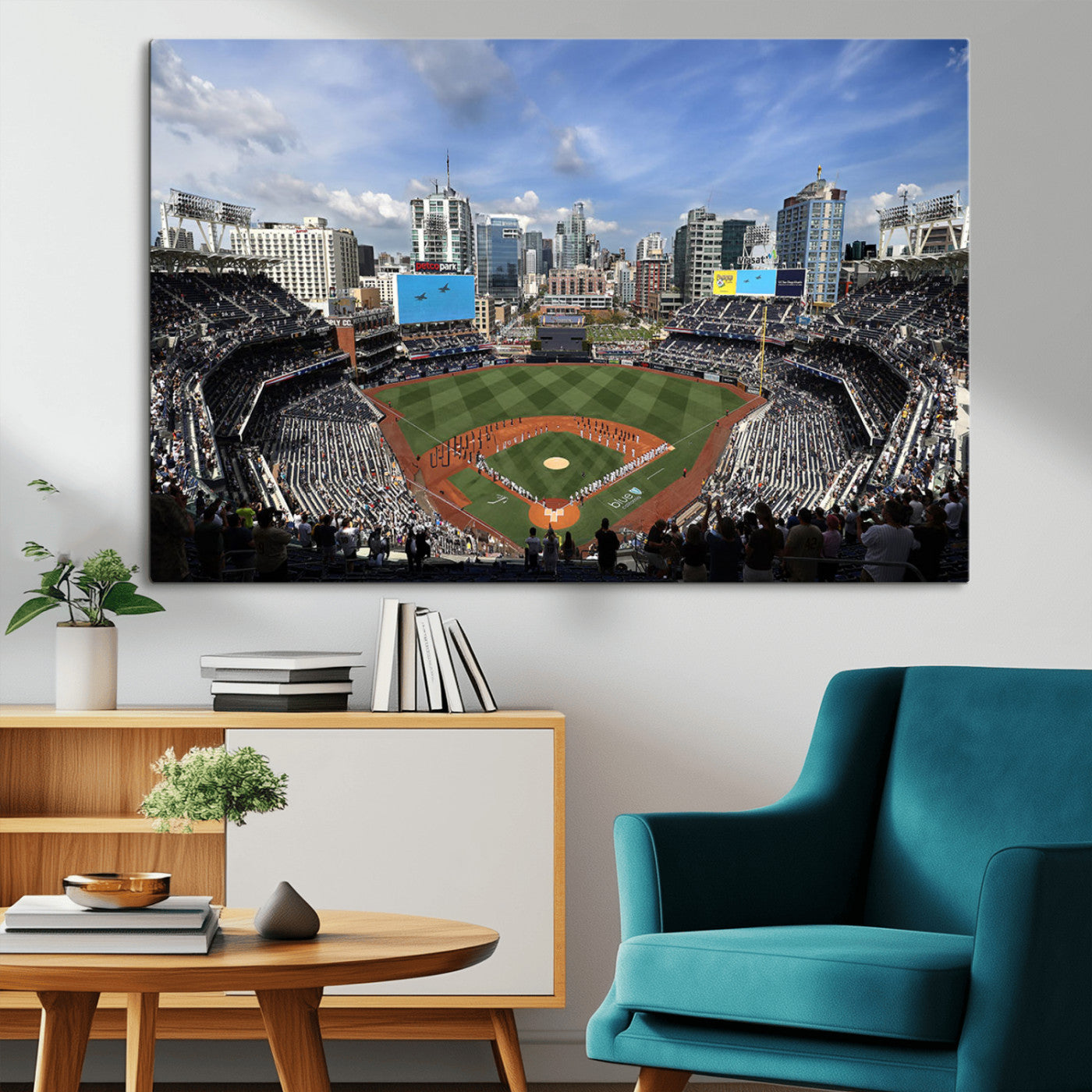 87122-MGV-CV-36X24-Petco Park Field Wall Art Canvas Print, Framed San Diego Stadium Art Picture Print, Petco Park Stadium Perfect Sport Room Decor