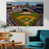 20879-MGV-CV-36X24-Yankee Stadium Wall Art Canvas Print, Framed New York Stadium Art Picture Print, Yankee Field Perfect Sport Room Decor Artwork