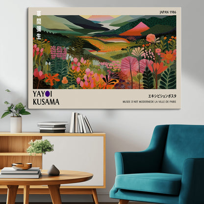 75719-MGV-CV-36X24-Botanical Mountain Valley Wall Art – Panoramic Nature Canvas Print, Vibrant Floral Field Artwork for Living Room, Bedroom, Office,
