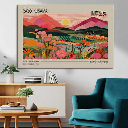 18304-MGV-CV-36X24-Sunset Mountain Landscape Wall Art – Panoramic Abstract Nature Canvas Print, Vibrant Wall Decor for Living Room, Bedroom, Office,