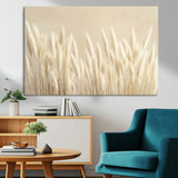 81444-MGV-CV-36X24-Pampas Grass Wall Art Canvas Print, Framed Beige Pampas Grass Art Picture Print, Minimalist Beige Perfect Minimalist Nature Decor
